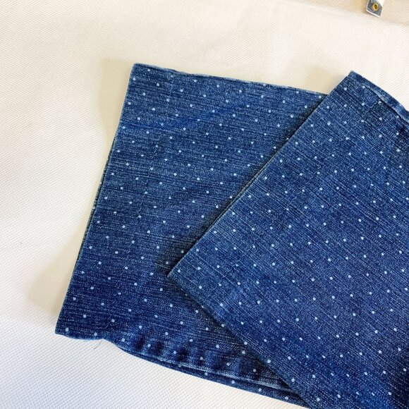 Gloria Vanderbilt Missy High Rise Polka Dot Straight Blue Denim Jeans Size 16 - Picture 7 of 8